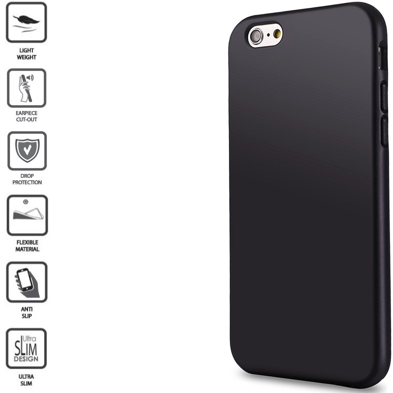 Silikoninis 1mm. storio dėklas - juodas (telefonams Iphone 6/6S) Silikoninis 1mm. storio dėklas - juodas (telefonams Iphone 6/6S)