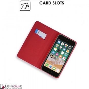 Telone smart magnet atverčiamas dėklas - raudonas (Apple Iphone 6/6S)
