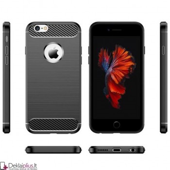 Carbon guminis dėklas - juodas (Apple Iphone 6 Plus/6S Plus) Carbon guminis dėklas - juodas (Apple Iphone 6 Plus/6S Plus)