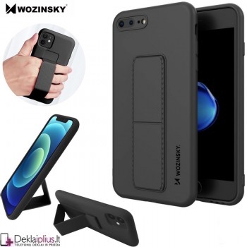 Wozinsky silikoninis dėklas - stovas-juodas (telefonui Apple Iphone 6 Plus/6S Plus)   