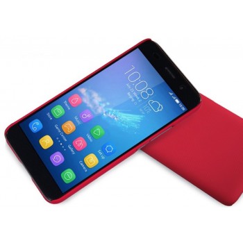 Huawei Y6 dėklas raudonas "Nillkin" Frosted Shield + plėvelė Huawei Y6 dėklas raudonas "Nillkin" Frosted Shield + plėvelė
