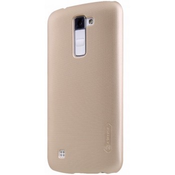 K10 2016 dėklas auksinis "Nillkin" Frosted Shield + plėvelė