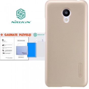 Meizu M3 deklas auksinis "Nillkin" Frosted Shield + plėvelė