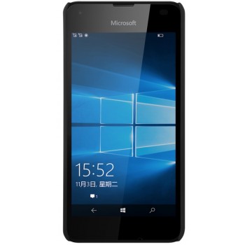 Lumia 550 dėklas juodas "Nillkin" Frosted Shield + plėvelė