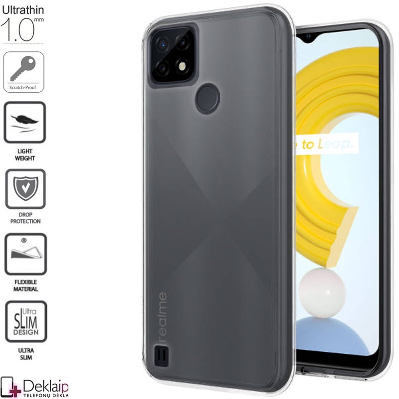 Silikoninis dėklas 1.0 mm storio - permatomas (telefonui Realme C21) Silikoninis dėklas 1.0 mm storio - permatomas (telefonui Realme C21)