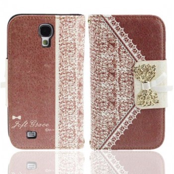 Galaxy S4 deklas rudas piniginės tipo