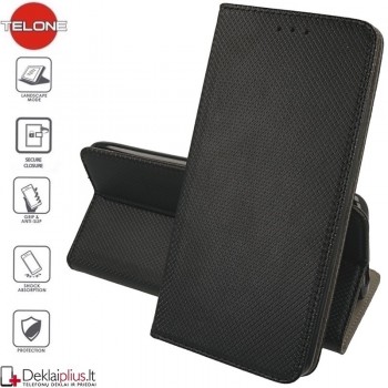 Telone smart magnet serijos atverčiamas dėklas - juodas (GALAXY S6)