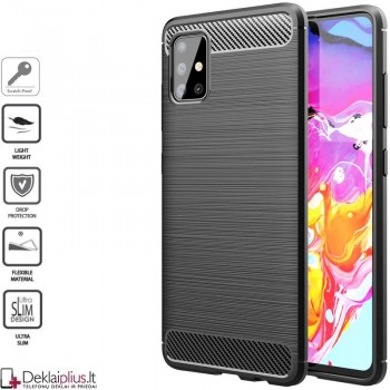 Silikoninis Carbon dėklas - juodas (GALAXY A51) 