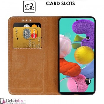 Grynos odos Telone dėklas - juodas (Samsung A51)