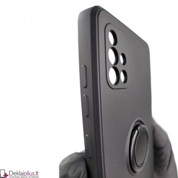 Švelnaus silikono dėklas su žiedu - juodas (Samsung A51) Švelnaus silikono dėklas su žiedu - juodas (Samsung A51)