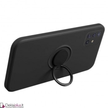 Švelnaus silikono dėklas su žiedu - juodas (Samsung A51) Švelnaus silikono dėklas su žiedu - juodas (Samsung A51)