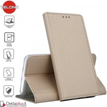 Telone smart magnet atverčiamas dėklas - auksinės spalvos (GALAXY A51)