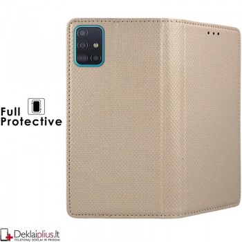 Telone smart magnet atverčiamas dėklas - auksinės spalvos (GALAXY A51)