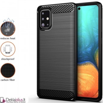Silikoninis Carbon dėklas - juodas (GALAXY A71) Silikoninis Carbon dėklas - juodas (GALAXY A71)