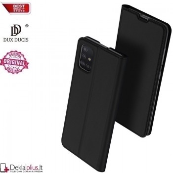 Dux Ducis dirbtinės odos atverčiamas dėklas - juodas (Galaxy A71)