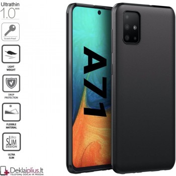 Silikoninis 1mm. storio dėklas - juodas (GALAXY A71)