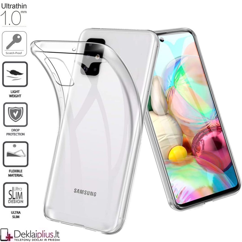 Silikoninis dėklas 1.0 mm storio - permatomas (GALAXY A71) Silikoninis dėklas 1.0 mm storio - permatomas (GALAXY A71)