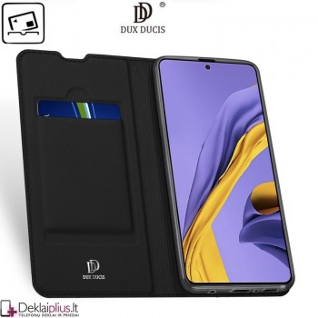 Dux Ducis dirbtinės odos atverčiamas dėklas - juodas (Galaxy A71)