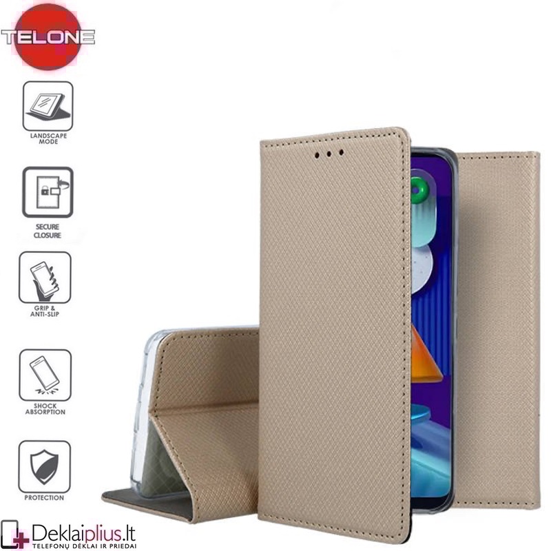Telone smart magnet atverčiamas dėklas - auksinės spalvos (Samsung M11/A11) Telone smart magnet atverčiamas dėklas - auksinės spalvos (Samsung M11/A11)