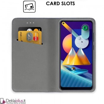 Telone smart magnet serijos atverčiamas dėklas - juodas (Samsung M11/A11)