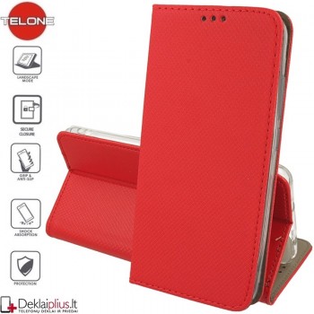 Telone smart magnet atverčiamas dėklas - raudonas (Samsung Galaxy S20)