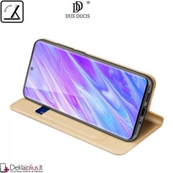 Dux Ducis dirbtinės odos atverčiamas dėklas - auksinės spalvos (Samsung Galaxy S20)