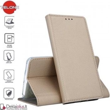 Telone smart magnet atverčiamas dėklas - auksinės spalvos (Samsung Galaxy S20)