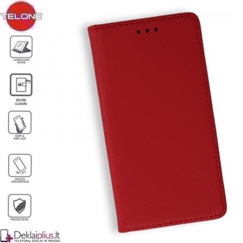Telone atverčiamas dėklas - raudonas (telefonui Samsung S7)