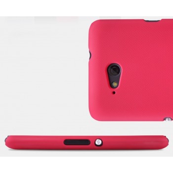 Xperia E4g dėklas raudonas "Nillkin" Frosted Shield + plėvelė