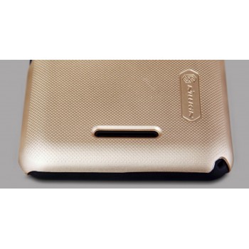 Xperia E4g dėklas auksinis  "Nillkin" Frosted Shield + plėvelė