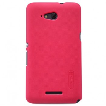 Xperia E4g dėklas raudonas "Nillkin" Frosted Shield + plėvelė