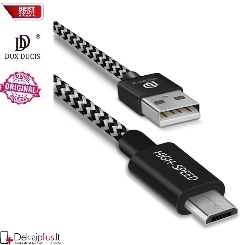 Usb/micro usb laidas 3 metrų Dux Ducis (2.1A) Usb/micro usb laidas 3 metrų Dux Ducis (2.1A)
