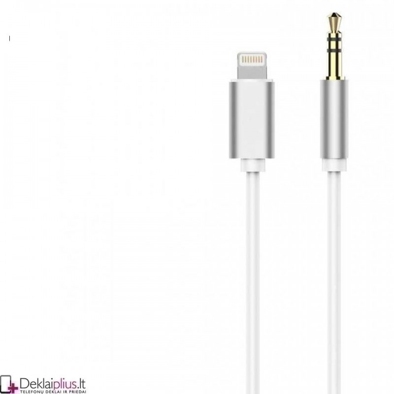 Stereofoninis garso kabelis 1 m. AUX 3,5 mm mini lizdas - Lightning skirtas iPhone Stereofoninis garso kabelis 1 m. AUX 3,5 mm mini lizdas - Lightning skirtas iPhone