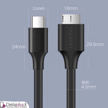 Ugreen gamintojo laidas type-c - Micro usb type-b 1m. Ugreen gamintojo laidas type-c - Micro usb type-b 1m.