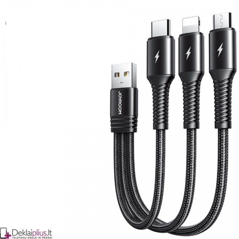 Joyroom 3in1 kabelis usb su Lightning / USB Type C / micro USB Joyroom 3in1 kabelis usb su Lightning / USB Type C / micro USB