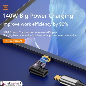 Magnetinis adapteris 140W 5A USB 4.0 USB-C / Type-C to Type-C 40Gbps Magnetinis adapteris 140W 5A USB 4.0 USB-C / Type-C to Type-C 40Gbps