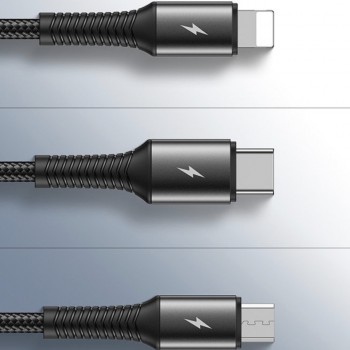 Joyroom 3in1 kabelis usb su Lightning / USB Type C / micro USB Joyroom 3in1 kabelis usb su Lightning / USB Type C / micro USB