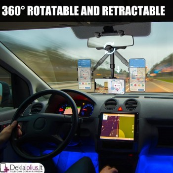 Auto telefono laikiklis su 360 kojele (tvirtinamas ant veidrodėlio)
