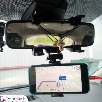 Automobilinis telefono laikiklis (tvirtinamas ant veidrodėlio)