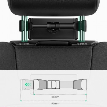 Ugreen auto planšetės-telefono laikiklis (tvirtinamas prie galvos atlošo) nuo 4.7 iki 12.9 colių Ugreen auto planšetės-telefono laikiklis (tvirtinamas prie galvos atlošo) nuo 4.7 iki 12.9 colių