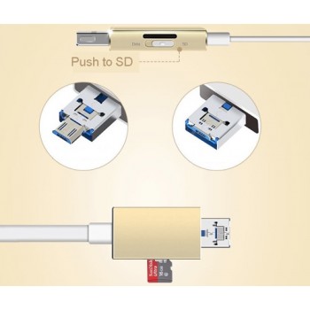 4in1 micro sd adapteris micro usb - lightning įkrovimo laidas 4in1 micro sd adapteris micro usb - lightning įkrovimo laidas