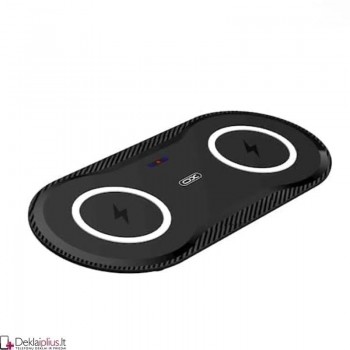 XO 2in1 belaidis įkroviklis - juodas (20W) 