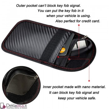 Automobilių raktų ryšį blokuojantis dėklas (Keyless GO) (vidiniai matmenys 10.5 cm x 7.5 cm) Automobilių raktų ryšį blokuojantis dėklas (Keyless GO) (vidiniai matmenys 10.5 cm x 7.5 cm)