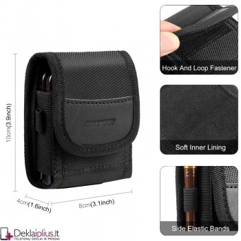 Dėklas prie diržo sulankstomiems telefonams (vidiniai matmenys 7 cm X 9 cm X 2 cm) Dėklas prie diržo sulankstomiems telefonams (vidiniai matmenys 7 cm X 9 cm X 2 cm)